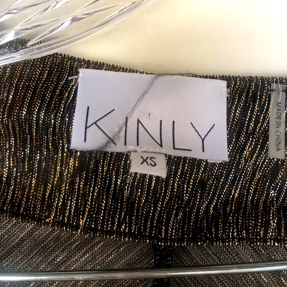 Kinly Metallic Faux Wrap Top - Picture 7 of 7